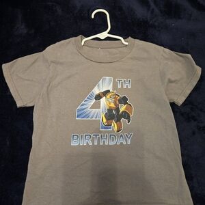 Gray Kids' 4th Birthday Shirt